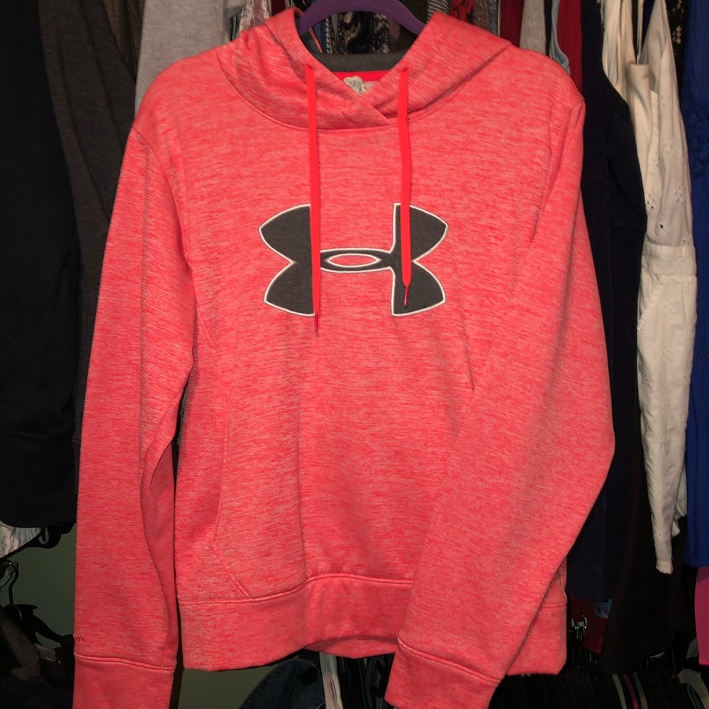 pink under armour fleece sweatshirt